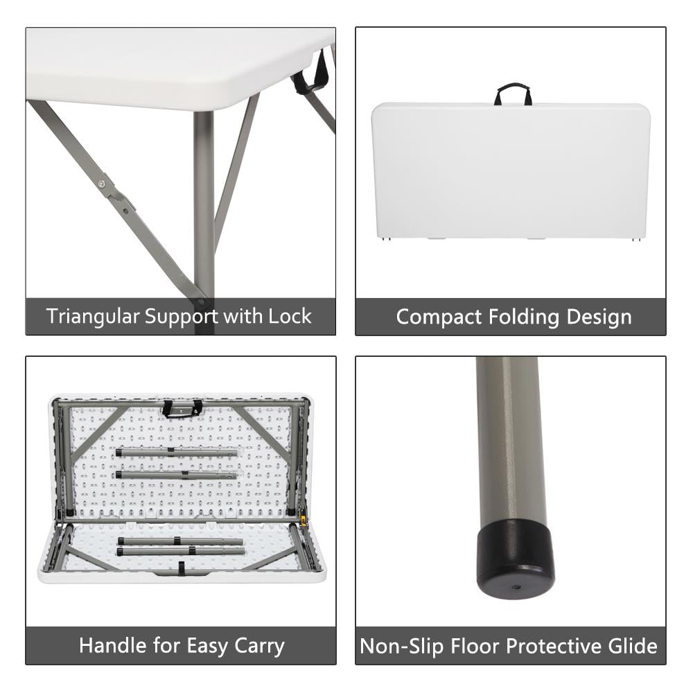 Zimtown Office Star Resin Multipurpose Square Table, Foldable Table