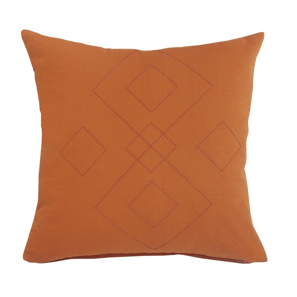 LR Home Minimal Embroidered Amber Throw Pillow