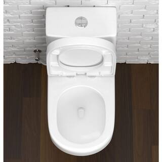 HOROW 1-piece 0.81.28 GPF Dual Flush Round Toilet in White with Durable UF Seat Included HR-0033U