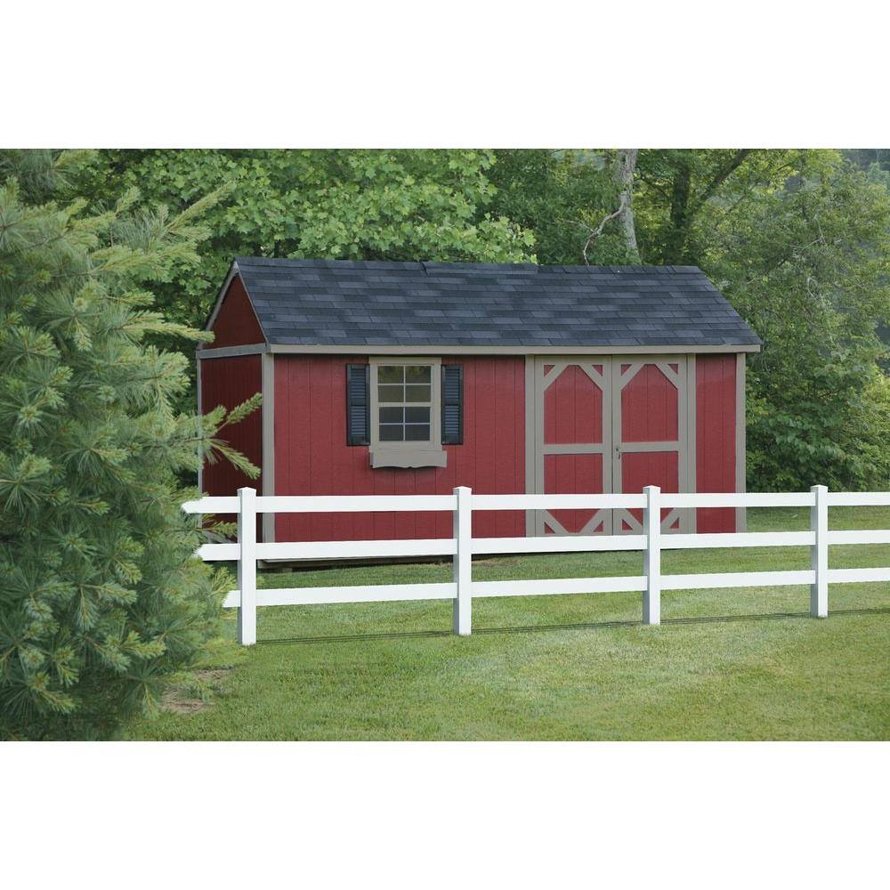 Veranda 5 in. x 5 in. x 7 ft. Vinyl White Ranch 3-Rail End Post 9127