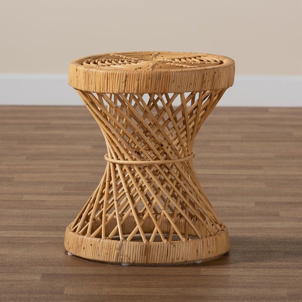 Seville Modern and Contemporary Natural Finished Rattan End Table