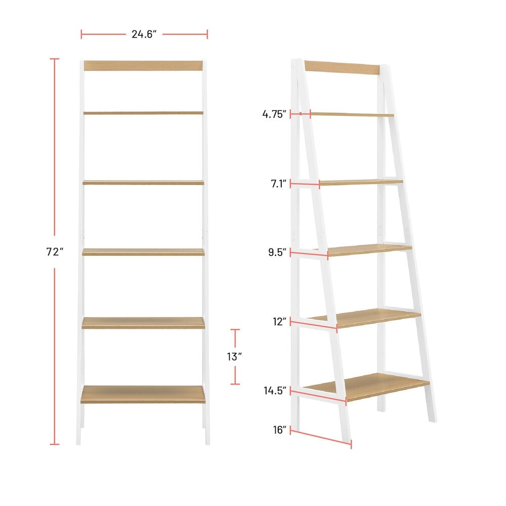 Five Tier Ladder Shelf. Storage Shelving  Bookshelf  or Bookcase