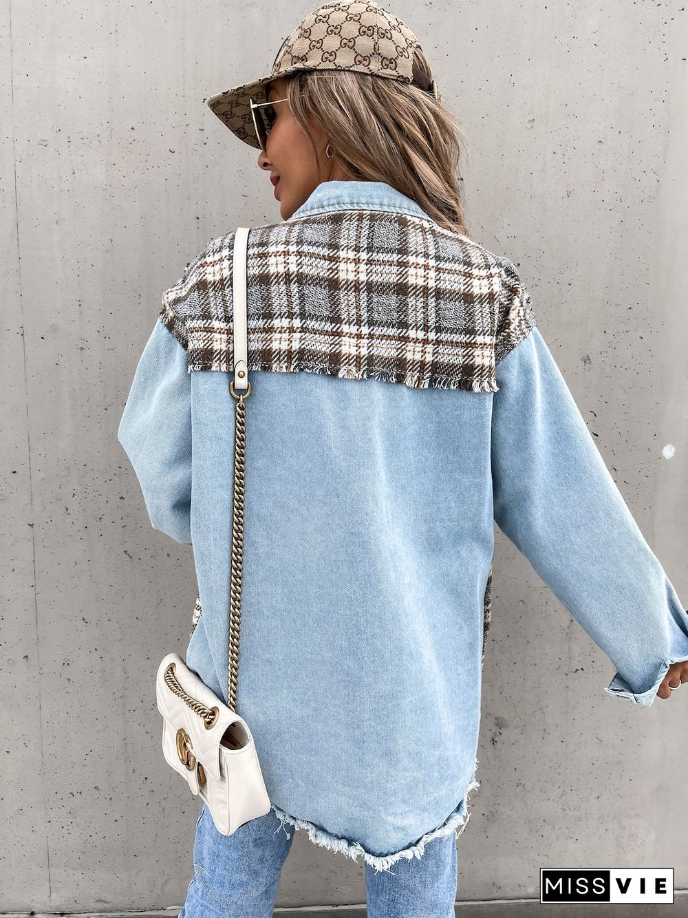 Casual Button Closure Long Sleeve Jean Shirt