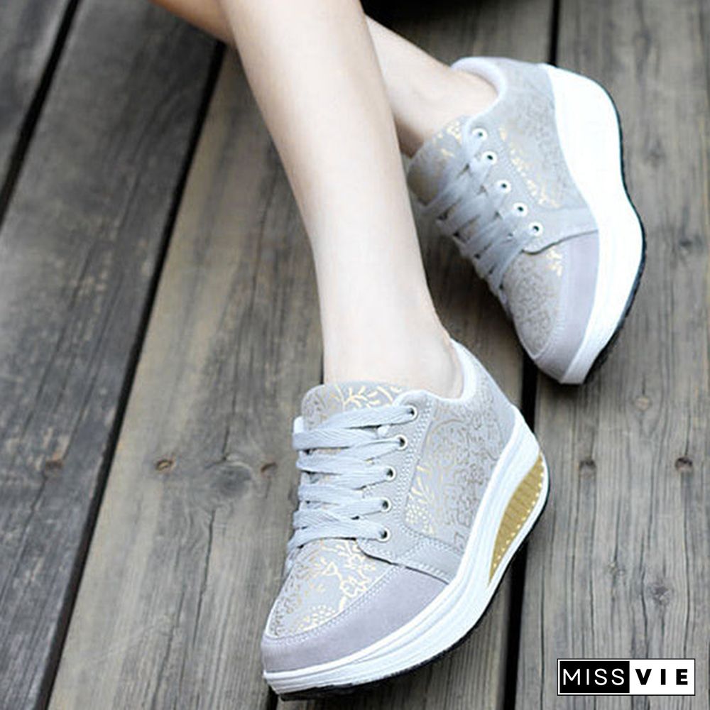 Women Creeper Lace-up Shoes Sneakers