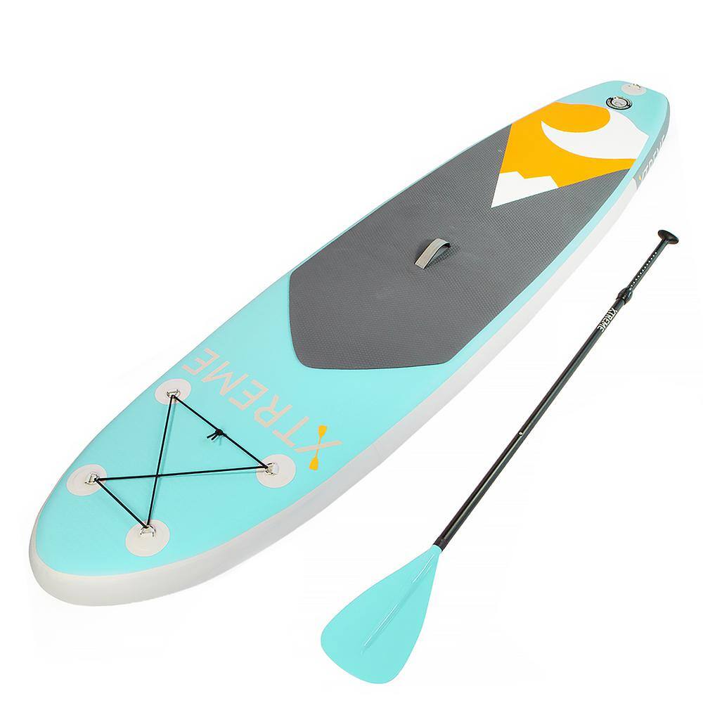 XtremepowerUS Ultimate 10 ft. Aqua PVC Inflatable Stand Up Paddle-Board with SUP Paddle and Essentials 99260-H1