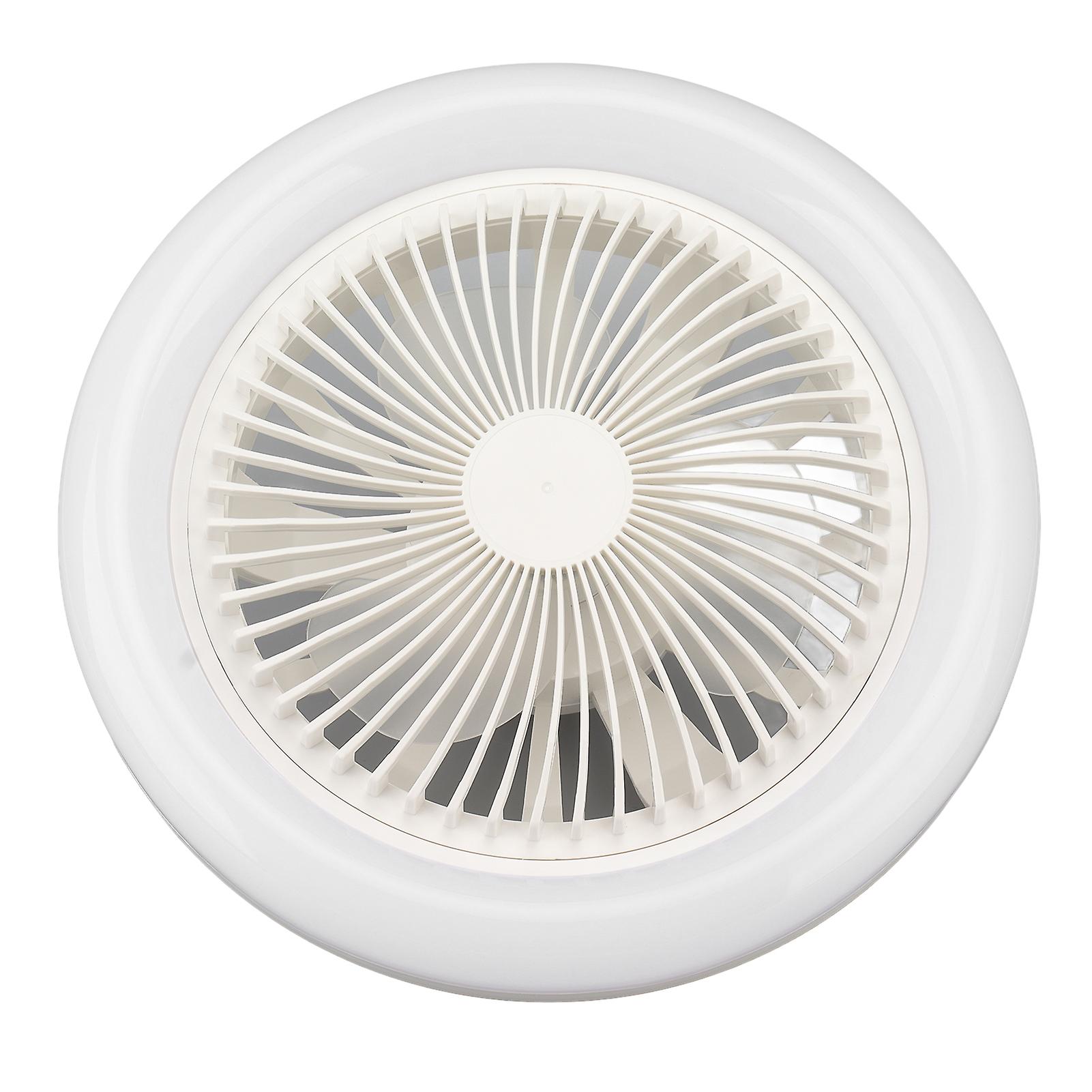 9.8in LED Ceiling Fan Light Quiet 3 Gears Ceiling Fan with E27 Lamp for Living Room 86‑265V White