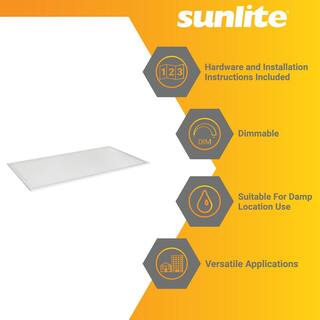 Sunlite 2 ft. x 4 ft. 6000 Lumens Lay in ENERGY STAR Dimmable Integrated LED Flat Panel Light 3000K Warm White (2-Pack) HD03748-1