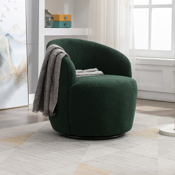 Kata Velvet Fabric Swivel Accent Armchair Barrel Chair