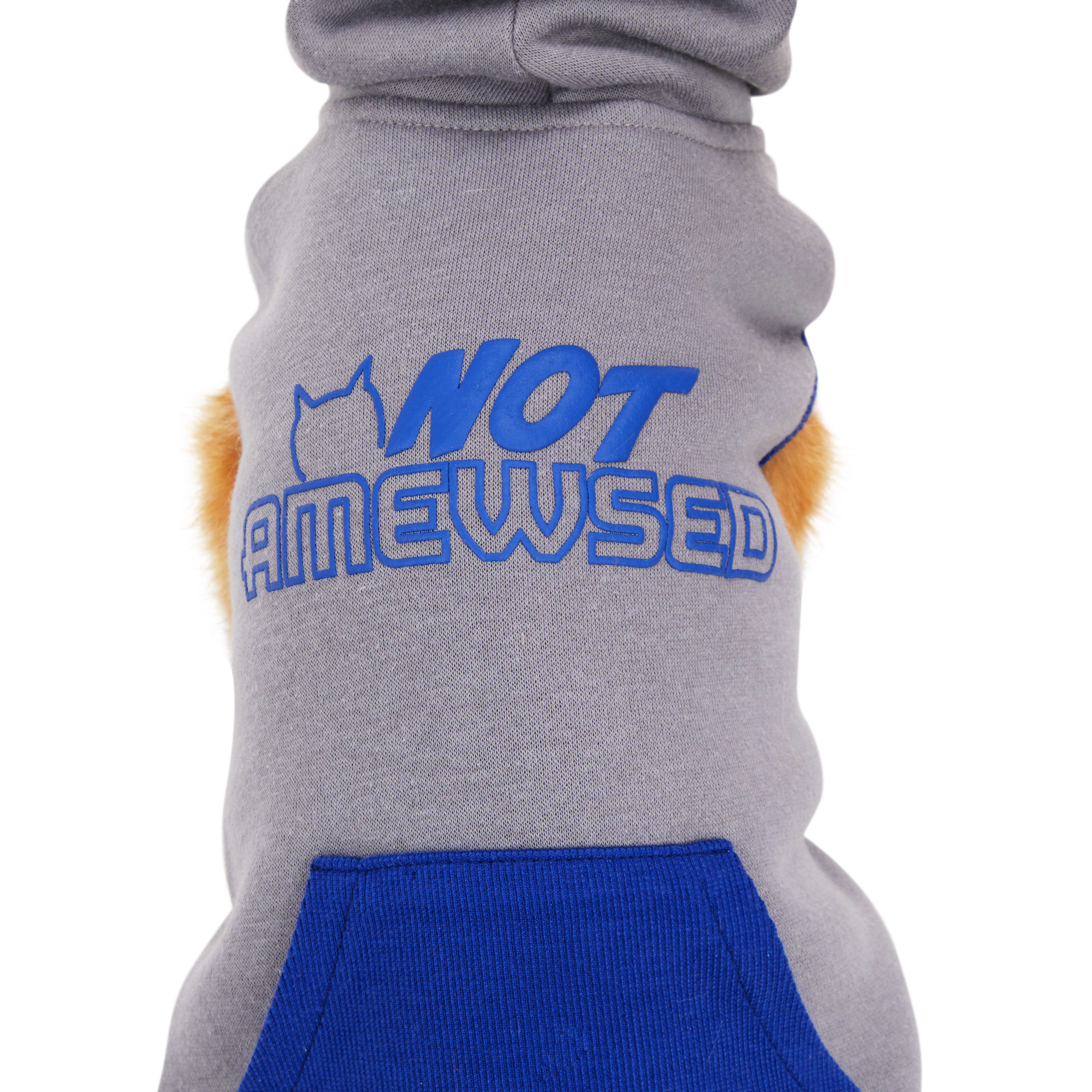 YOULY Grey Cat Hoodie， X-Small/Small