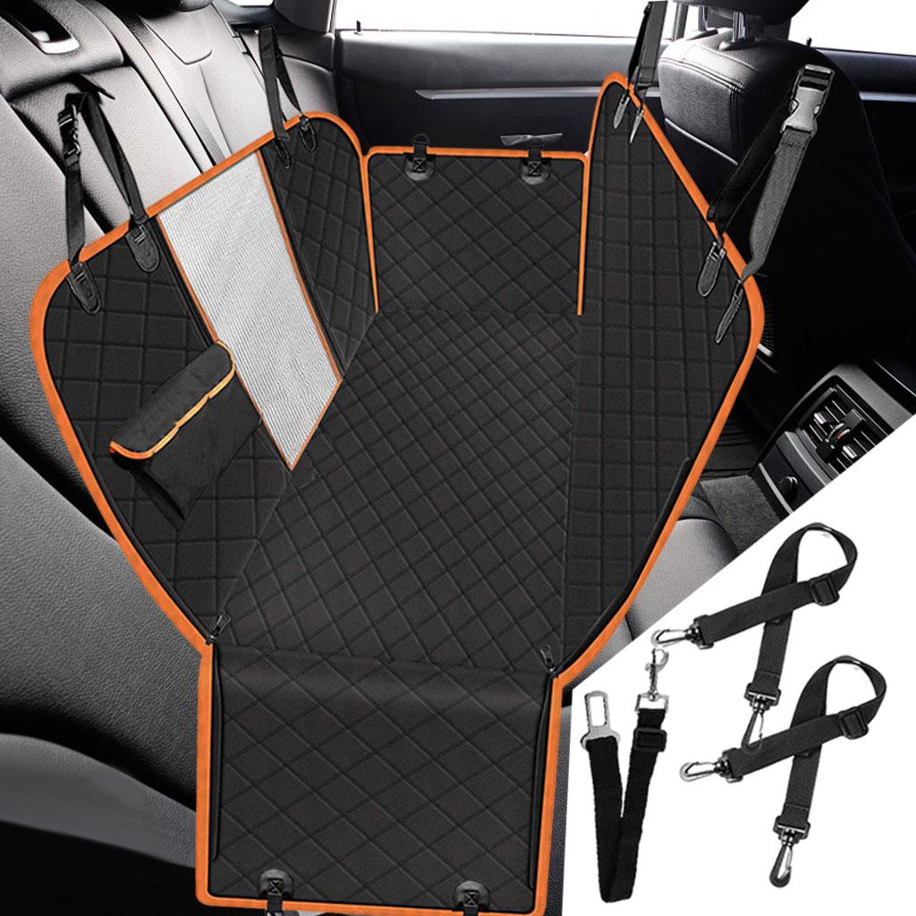 Premium Dog Car Seat Cover Waterproof Safe Belts Non Slip with Mesh Window for