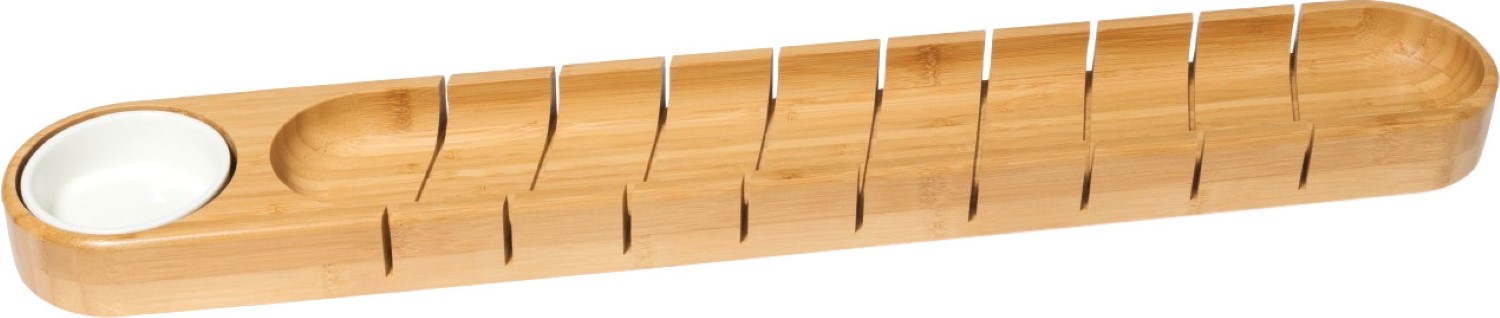 Lipper Bamboo Bread Board with Ceramic Dip Bowl