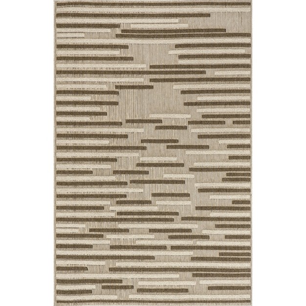 Nuloom Shana Neutral Striped Indoor outdoor Patio Area Rug