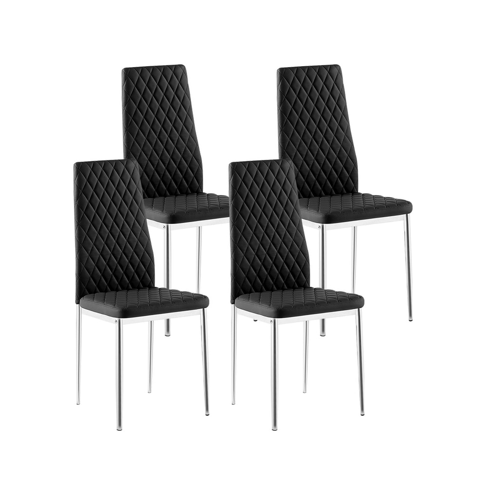 Modern Simple Dining Chairs with Metal Pipe Legs Set Of 4/6