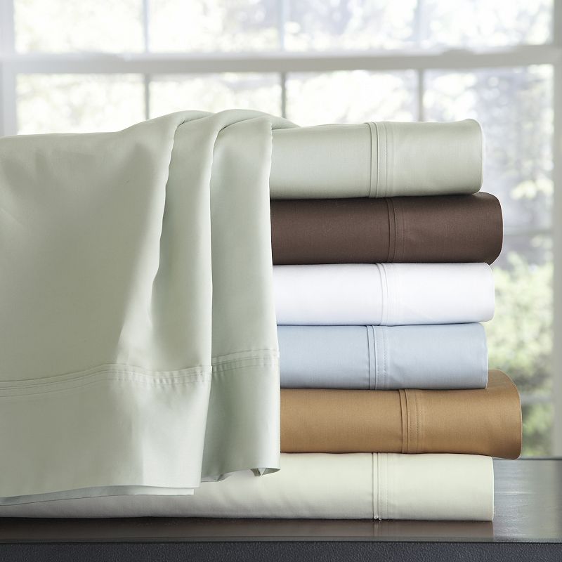 Pointehaven Solid 500-Thread Count Cotton Sateen 3-pc. Duvet Cover Set - King