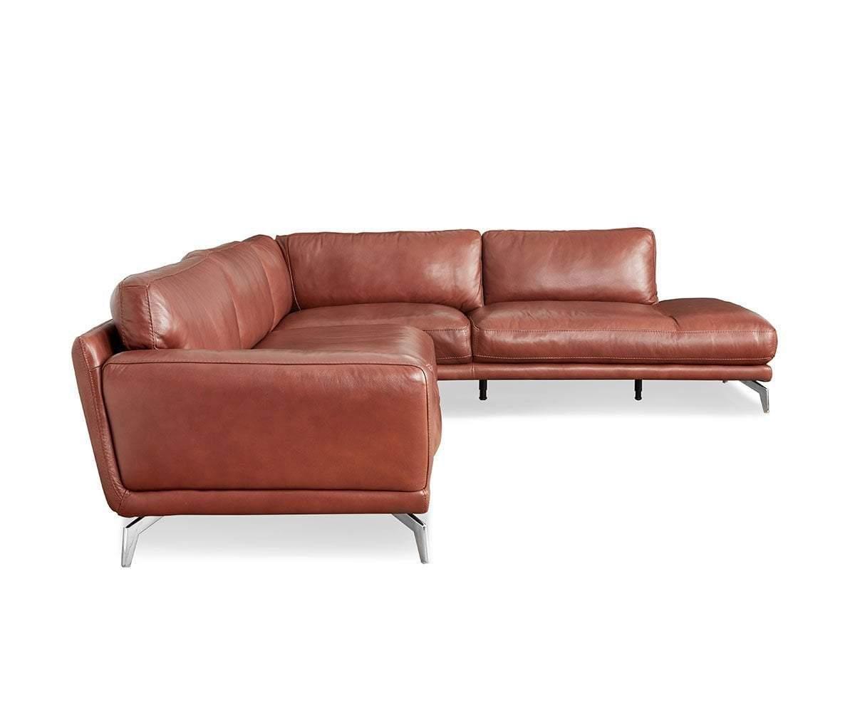 Peruna Leather Right Sectional