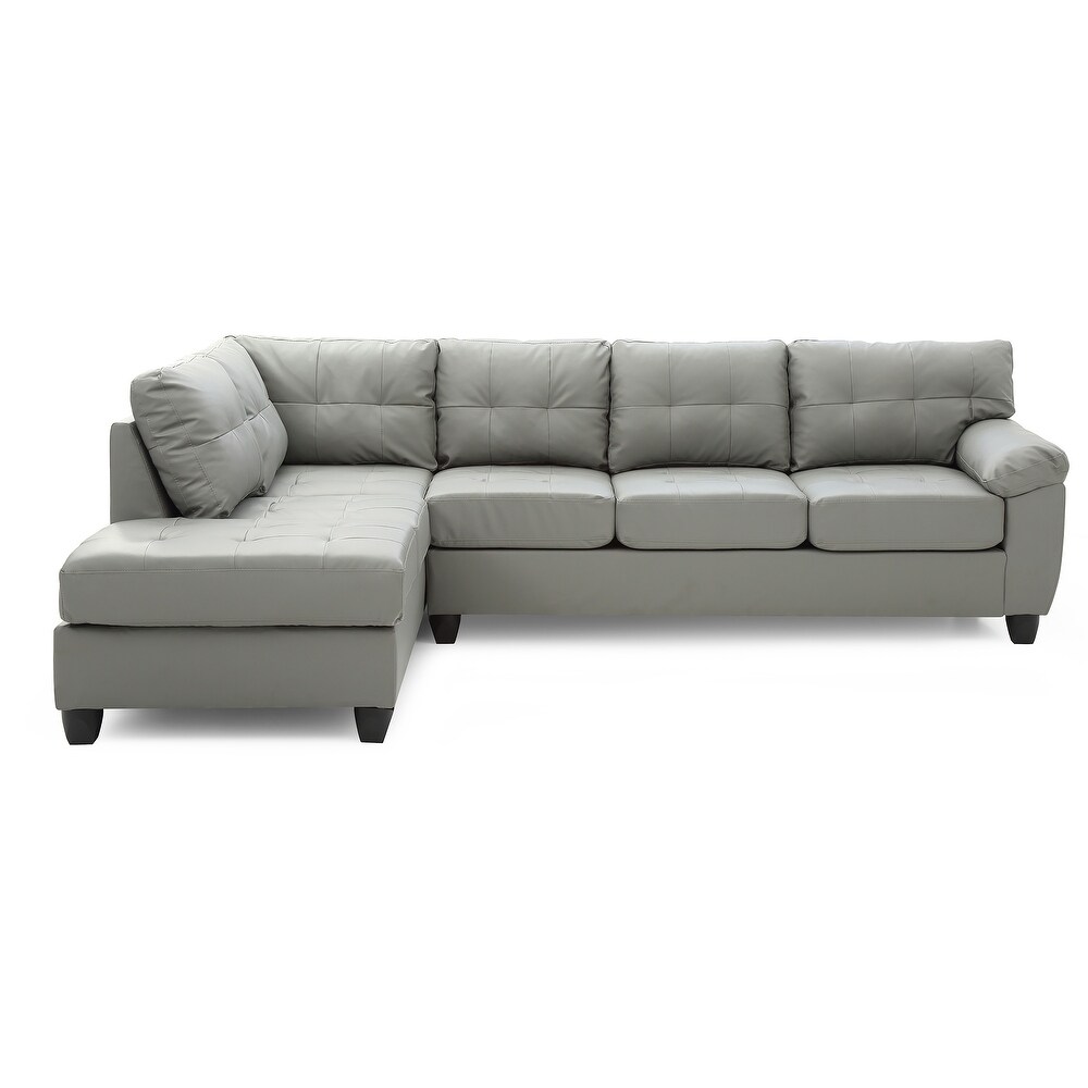 Gallant 111 in. W 2 piece Faux Leather L Shape Sectional Sofa   78\