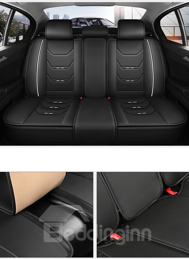 Beddinginn Car Seat Covers for 5-Seater Automotive Sport Theme Simple Style Leatheretter Universal Fit Seat Covers Suitable for SUV Truck