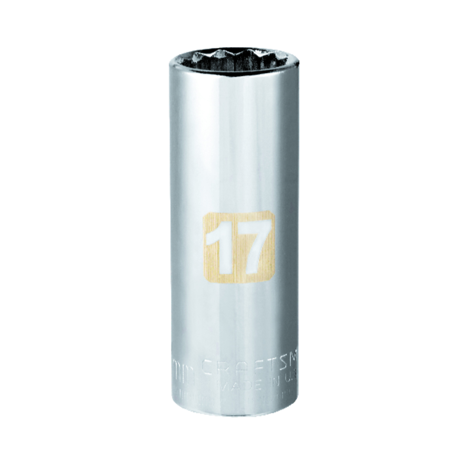 Craftsman 17 mm X 3/8 in. drive Metric 12 Point Deep Socket 1 pc