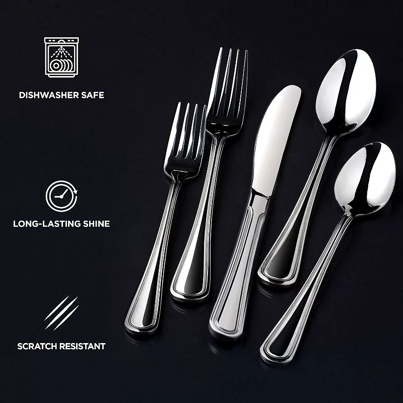 20-Piece Flatware Set， 18/10 Stainless Steel silverware sets Set for 4