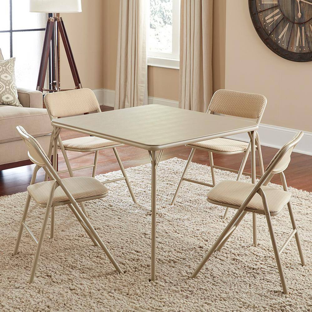 Cosco 5-Piece Folding Dining Set Tan 14551WHD1E