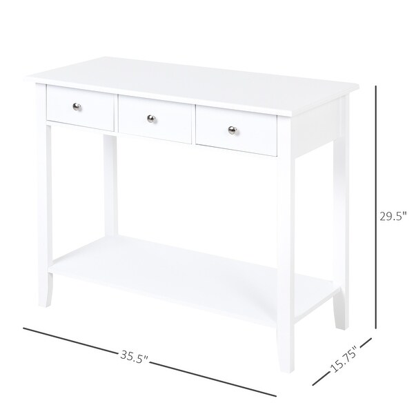 HOMCOM Console Table Industrial Desk with Drawer Bottom Shelf and Large Tabletop for Pictures， Great for the Entryway