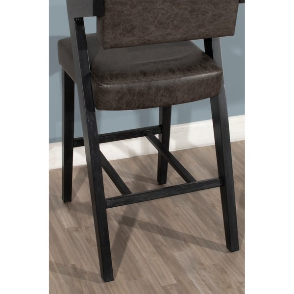 Strick and Bolton Kendrick Black-washed Fabric/ Wood Counter Stool