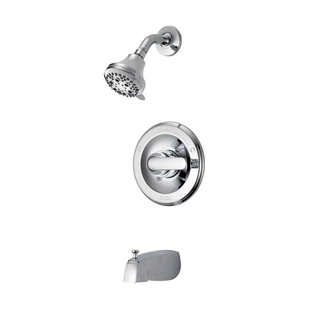 Delta Classic SingleHandle 5Spray Tub and Shower Faucet with Stops in Chrome