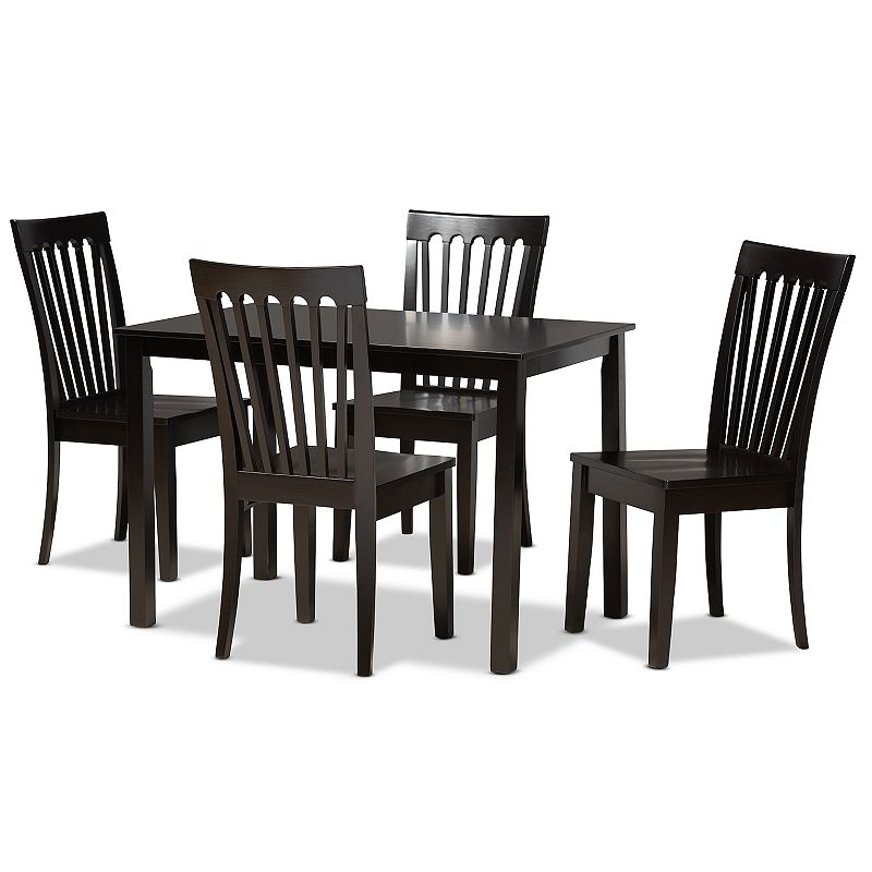 Baxton Studio Erion Dining Chair and Table 5-piece Set