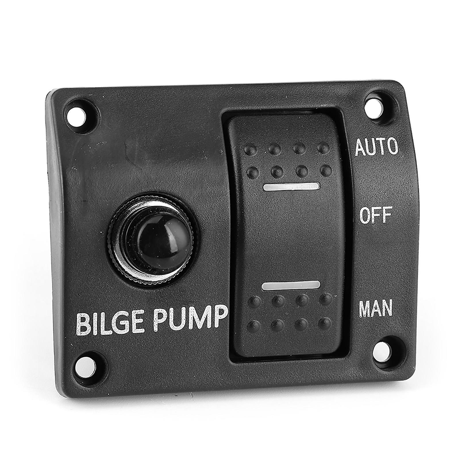 3 Way Bilge Pump Switch Panel Auto Off Manual 12v 24v With Led Indicator Built In 15a Circuit Breaker