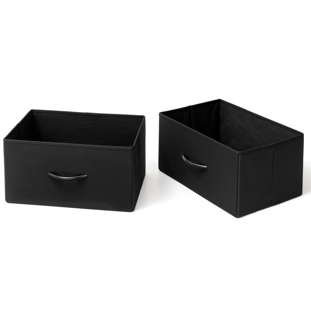 Foldable Drawer Fabric Storage Cubes Organizer Set Drawers of Closet Dresser Chest   Set of 2