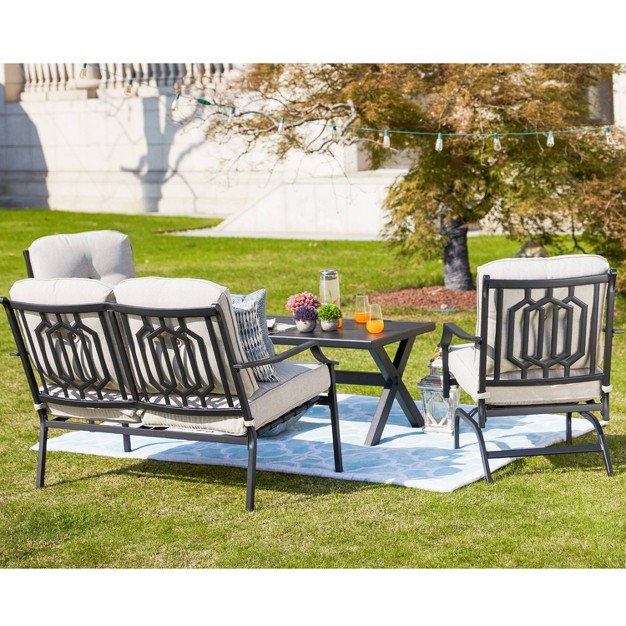 Patio Festival 4pc Steel Patio Conversation Set