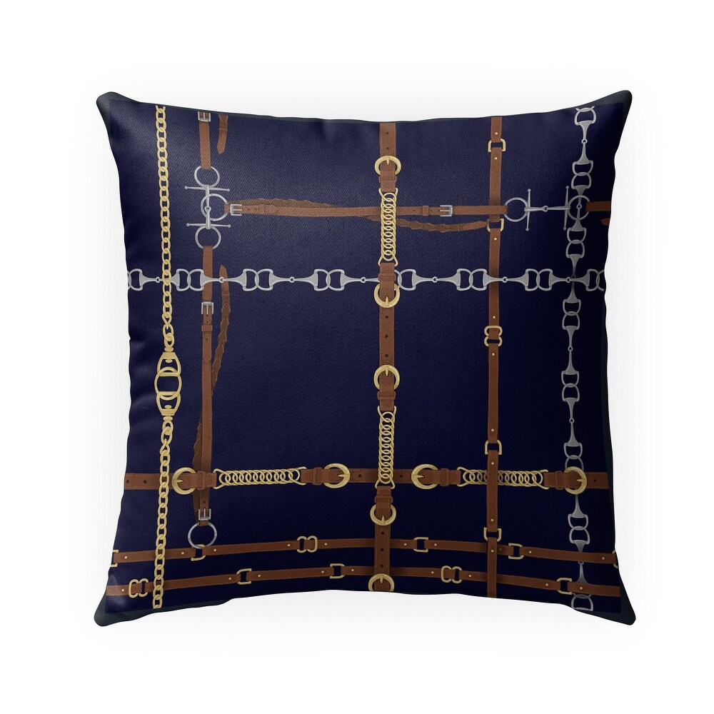 BRIDAL   BITS PLAID NAVY IndoorOutdoor Pillow by Kavka Designs