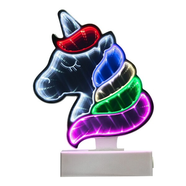 LED Lighted 3D Unicorn Infinity Mirror