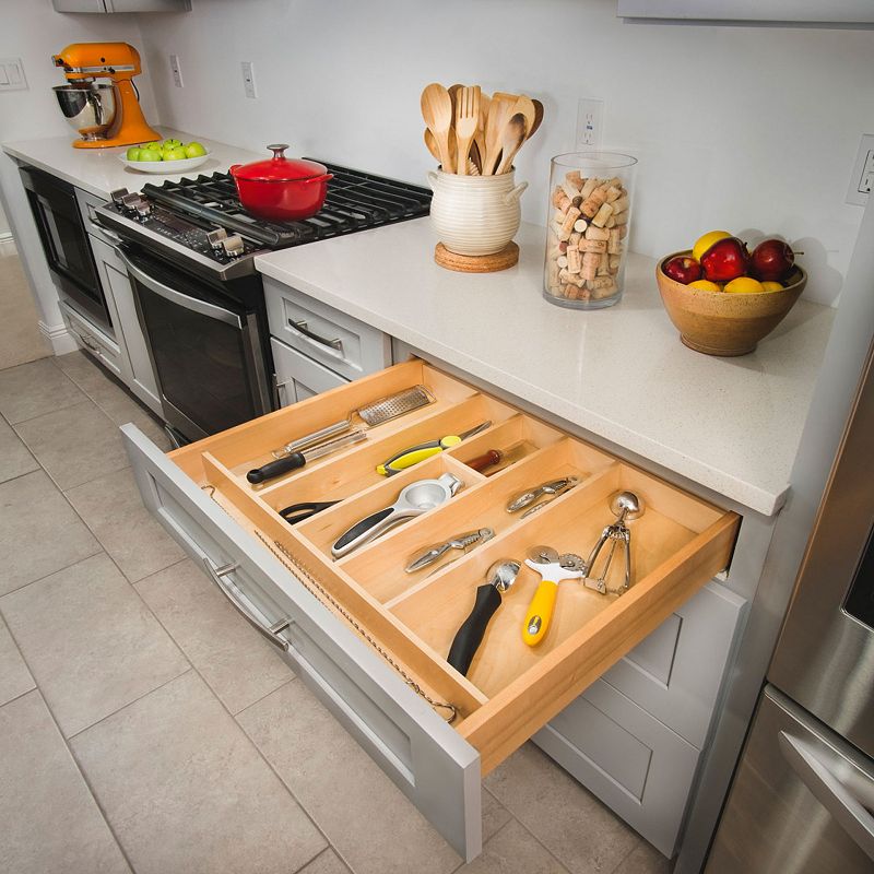 Rev-A-Shelf Shallow Kitchen Drawer Utility Tray Insert 15.125 x 22， 4WUT-1SH