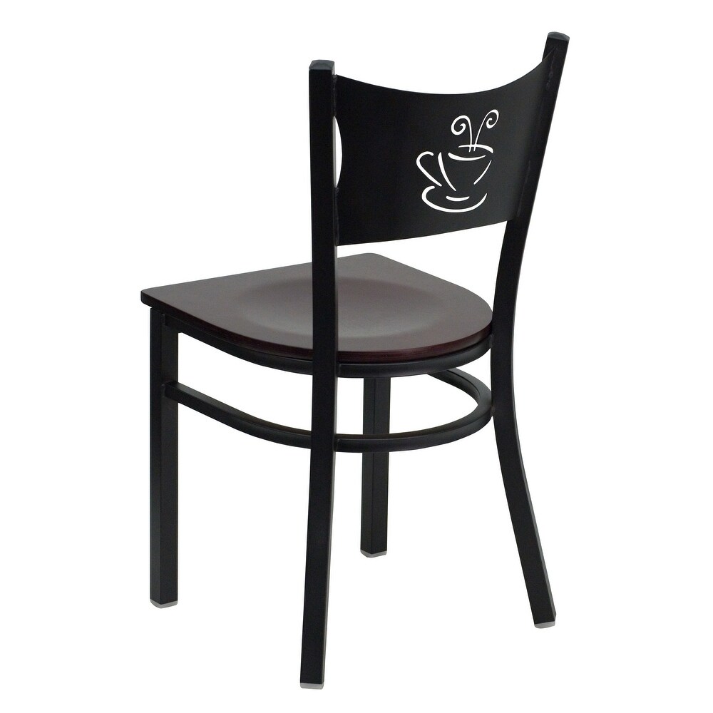 2 Pack Coffee Back Metal Restaurant Chair   17.25\