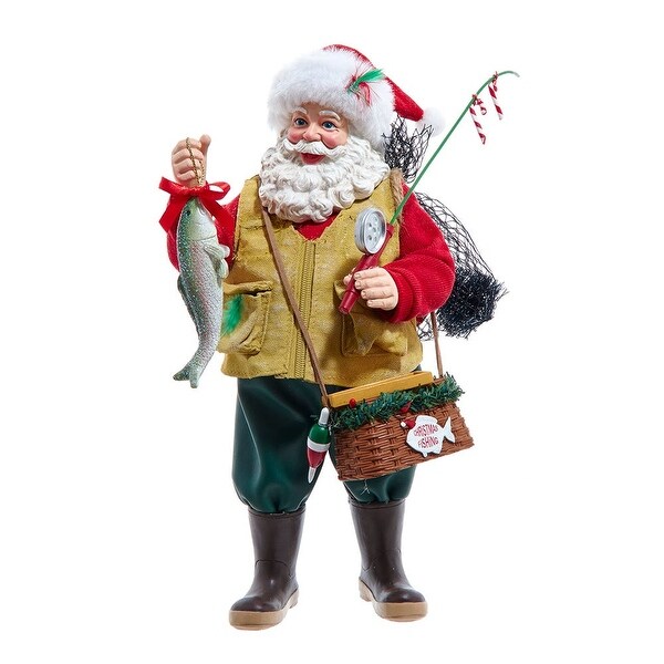 Kurt Adler 10.5Inch Fabriché Fisherman Santa