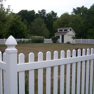 Weatherables Chelsea 3 ft. H x 8 ft. W White Vinyl Picket Fence Panel Kit PWPI-3-3X8