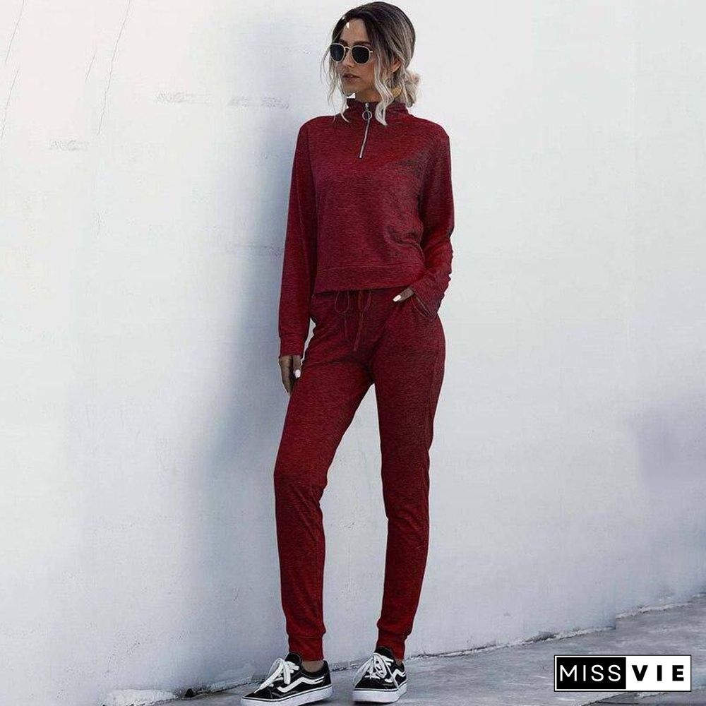 Autumn Tracksuits Women Set Two Piece Outfits Track Suit Women Outfits Two Piece Set Top And Pants Zipper Sweatsuit