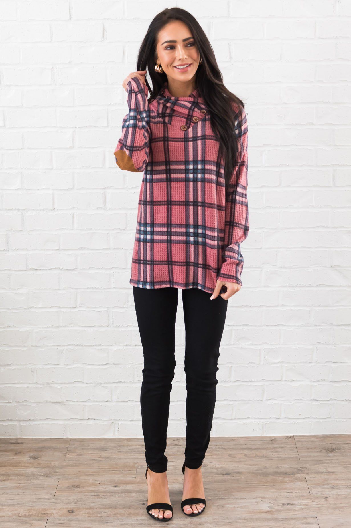 Beautiful In Plaid Modest Top