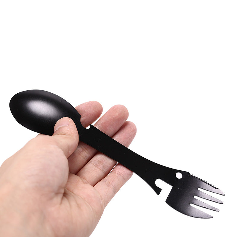 multifunctional camping cookware spoon fork bottle opener outdoor survival tool