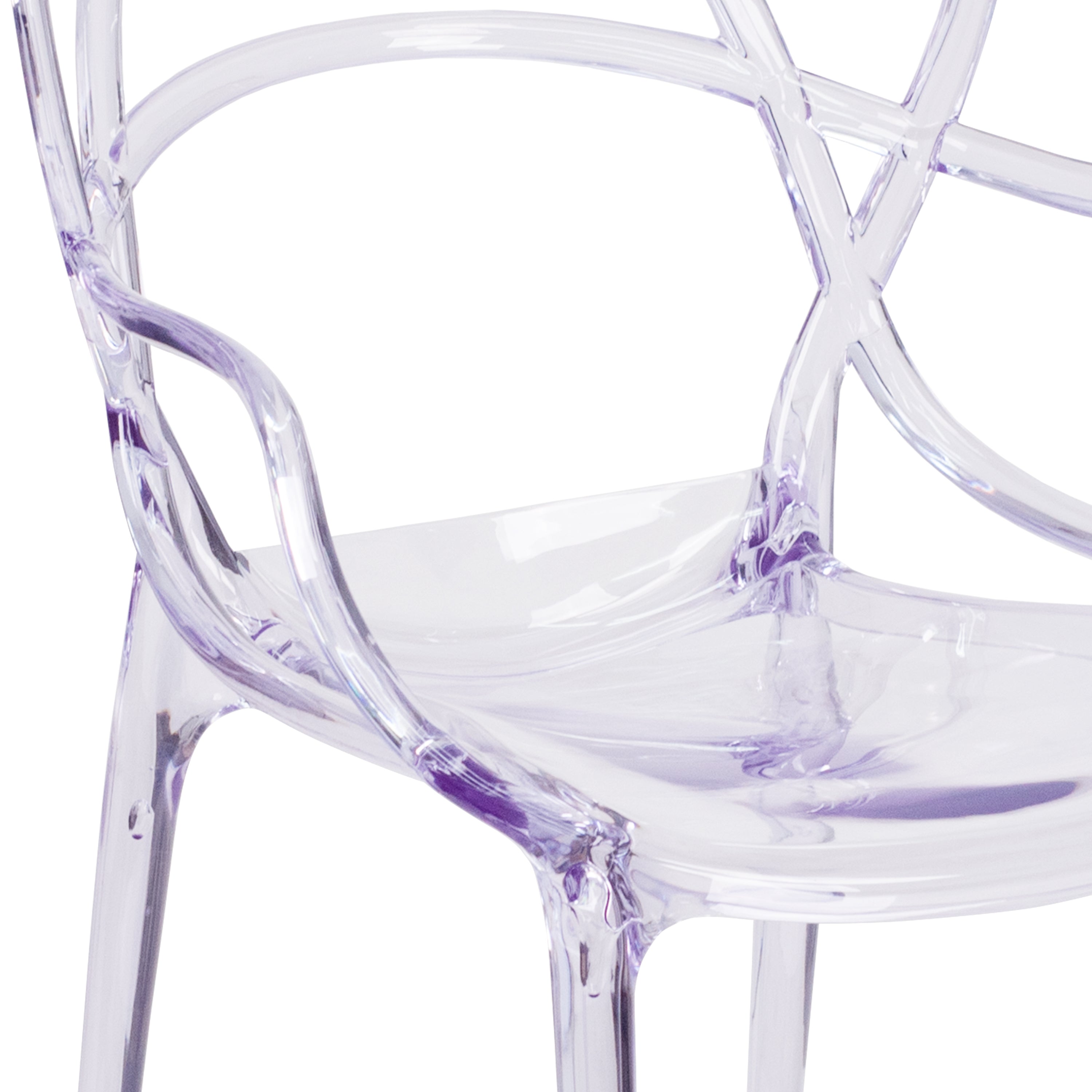 Flash Furniture 4 Pack Nesting Series Transparent Stacking Side Chair