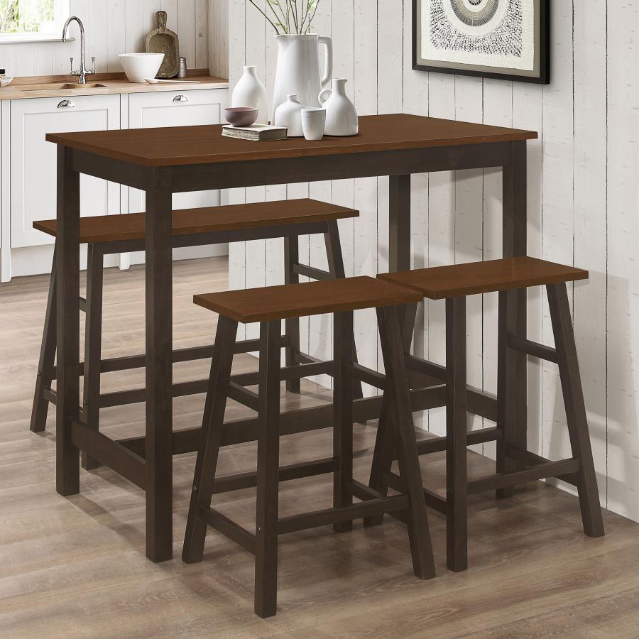 Connie 4-Piece Counter Height Set Chestnut And Dark Brown