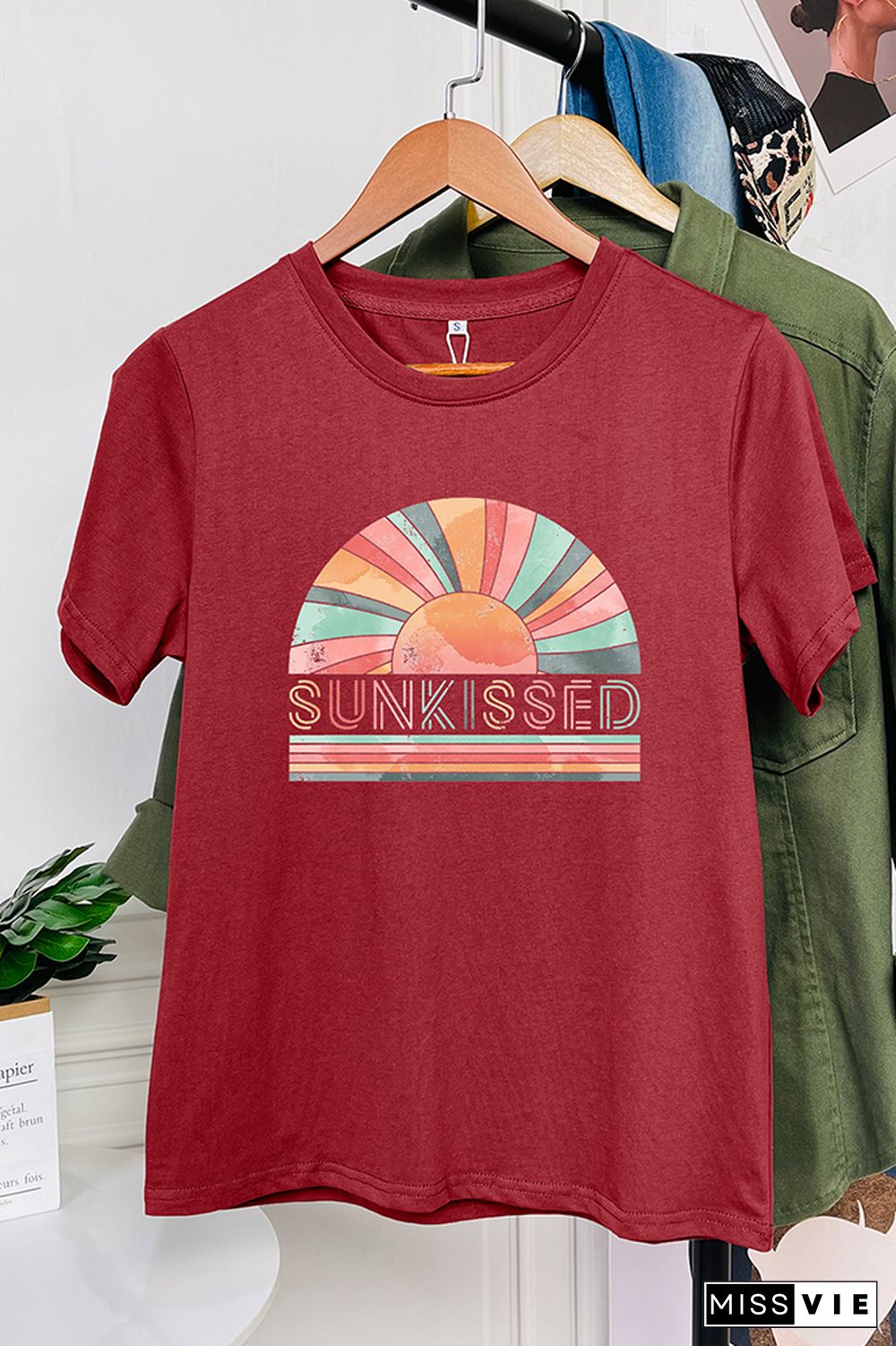 Rainbow Sunkissed Sleeve Graphic Tee Wholesale