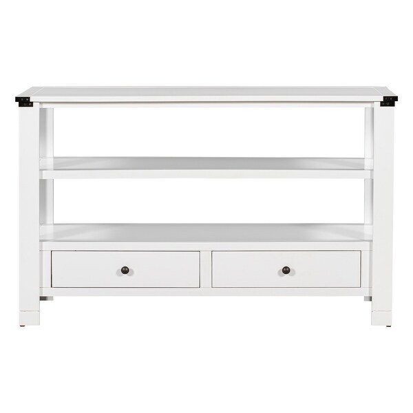 51.2'' Modern Console Table Sofa Table for Living Room， stairs area， and next to sofa with 2 Drawers and 2 Shelves