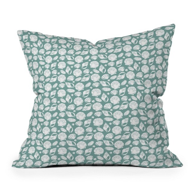 Leah Keggi Shells Square Throw Pillow Blue Deny Designs