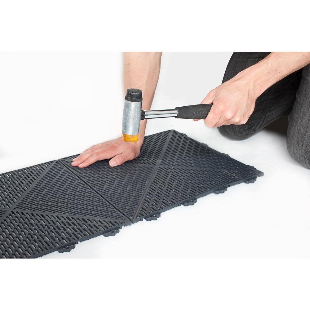 Bergo Unique 14.9 in. x 14.9 in. Graphite Polypropylene Garage Floor Tile (54 sq. ft.  case) UITILEGP