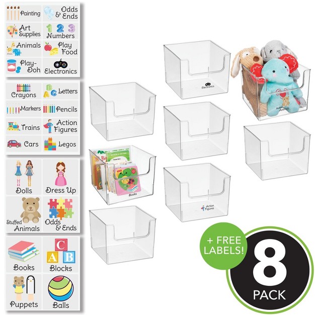 Mdesign Deep Plastic Home Storage Organizer Toy Bins 24 Labels