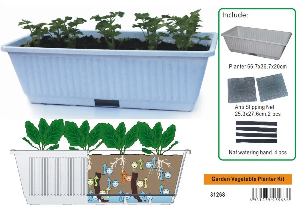 New Modern Vegetable Planter Large Plastic Flower Pot Garden Big Flower Pot Plastic Flower Pot Planters Rectangular