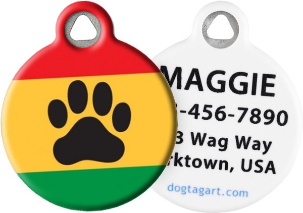 Dog Tag Art Rasta Paw Personalized Dog and Cat ID Tag