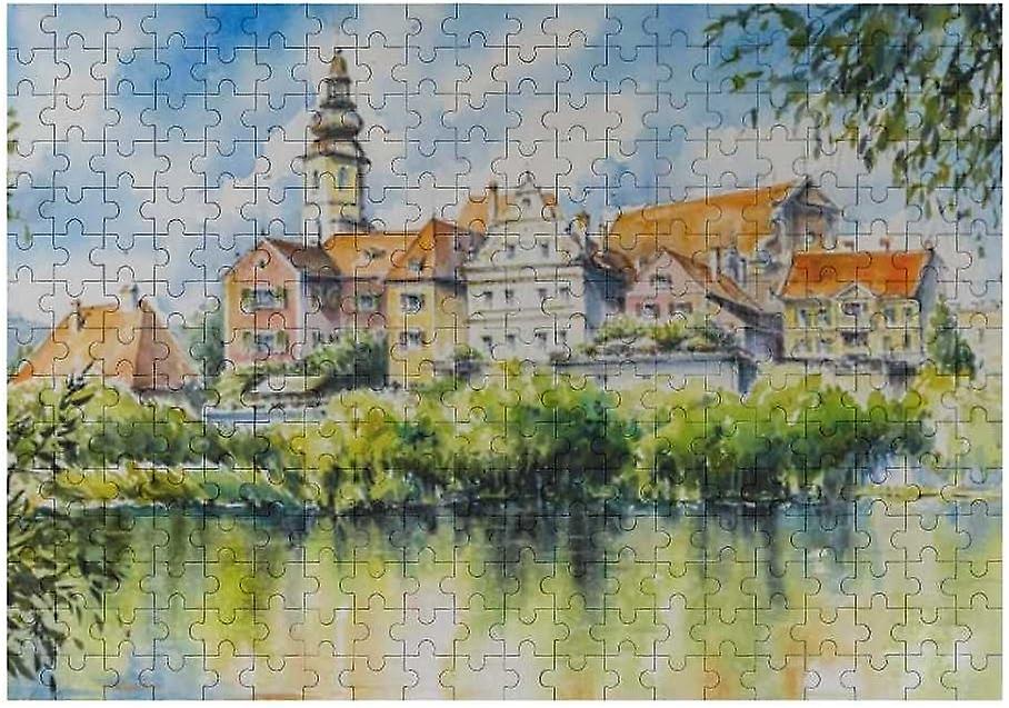 Colourlife Jigsaw Puzzles Artwork Gift For Adults Teens Frohnleiten City Above Mur River Wooden Puzzle Games 1000 Pieces， Multicolored